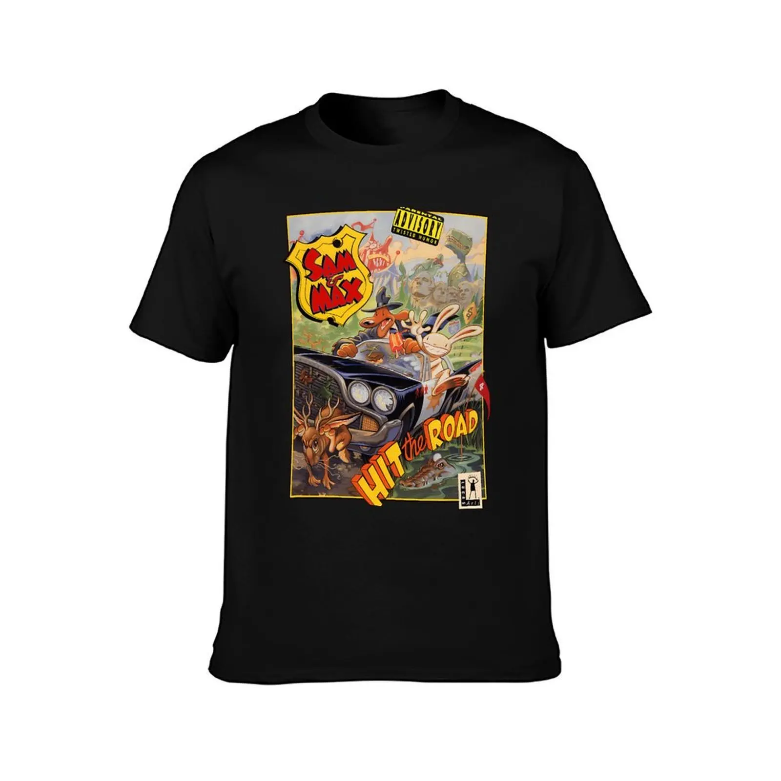 Sam And Max : Hit The Road T-Shirt, Summer Casual Cotton Tee, Oversized Streetwear Tops, Vintage Graphic Print, Unisex Men Women
