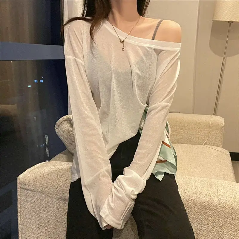 Traspirante M-4XL t-shirt donna sciolto sottile estate a prova di sole Chic Ulzzang tempo libero abbigliamento moda coreana o-collo top Harajuku