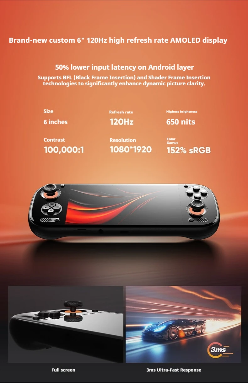 AYN Odin3 Handheld Game Players Qualcomm 8 Elite 6 inche AMOLED 120Hz 8000mAh Game Console Hall Joystick 8000mAh Android Gamepad