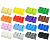 2x4 Dots Big Bricks Large Size Thick Building Blocks 6Pcs 2*4 Classic Educational Kid Toy Part Accessories MOC Compatible Duplo