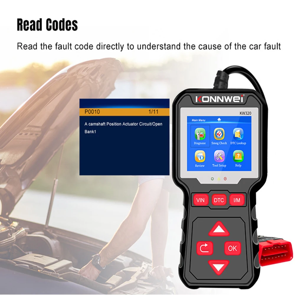 KONNWEI KW320 Car OBD2 Scanner Professional Car Diagnostic Scanner Tools OBD 2 Check Engine Automotive Code Reader