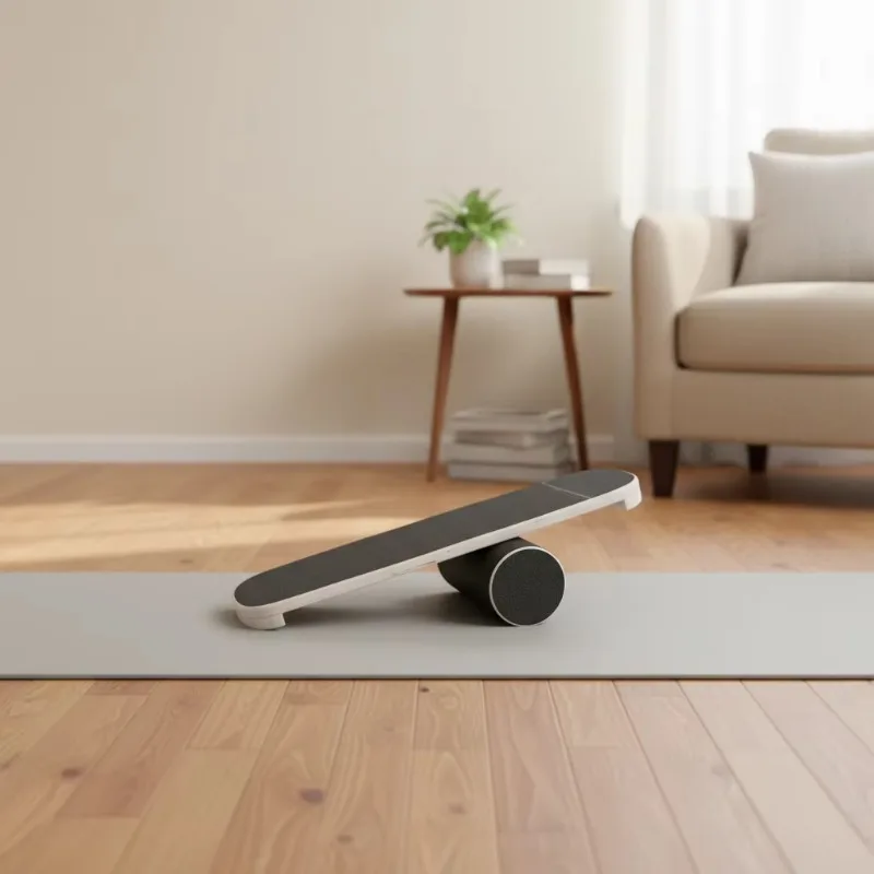 YTYINWooden Balance Board Trainer - Wobble Board For Skateboard, Hockey, Snowboard & Surf Training - Balancing Board W/ Workout