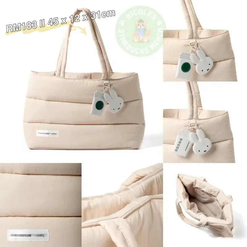 2025 جديد الكرتون ميفي أرنب ستاربكس Co وصفت أسفل حمل حقيبة Kawaii سعة كبيرة حقيبة كتف هدية عيد ميلاد للأطفال #1