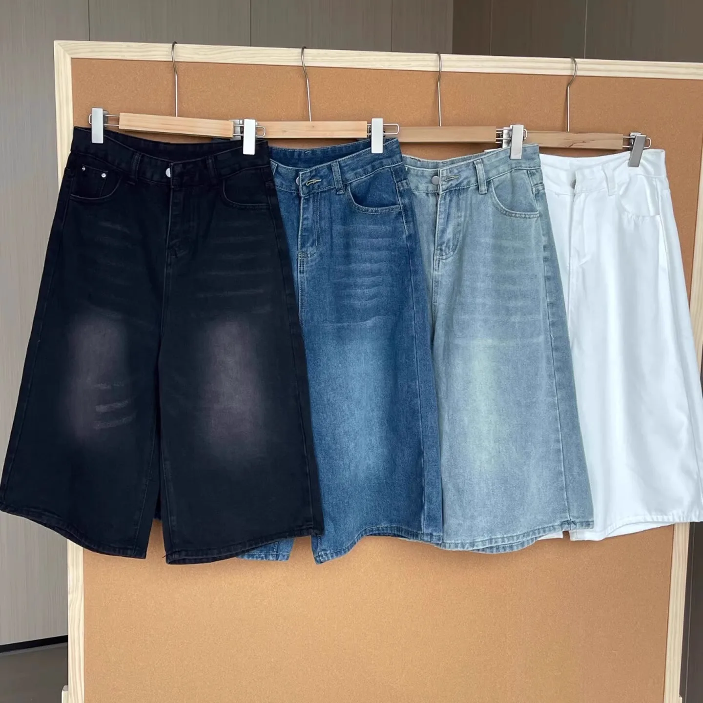 

Американские джинсы High Street в стиле ретро, синие джинсы Seven-Five, женские свободные широкие брюки с высокой талией, утягивающие прямые летние брюки с ленивой драпировкой