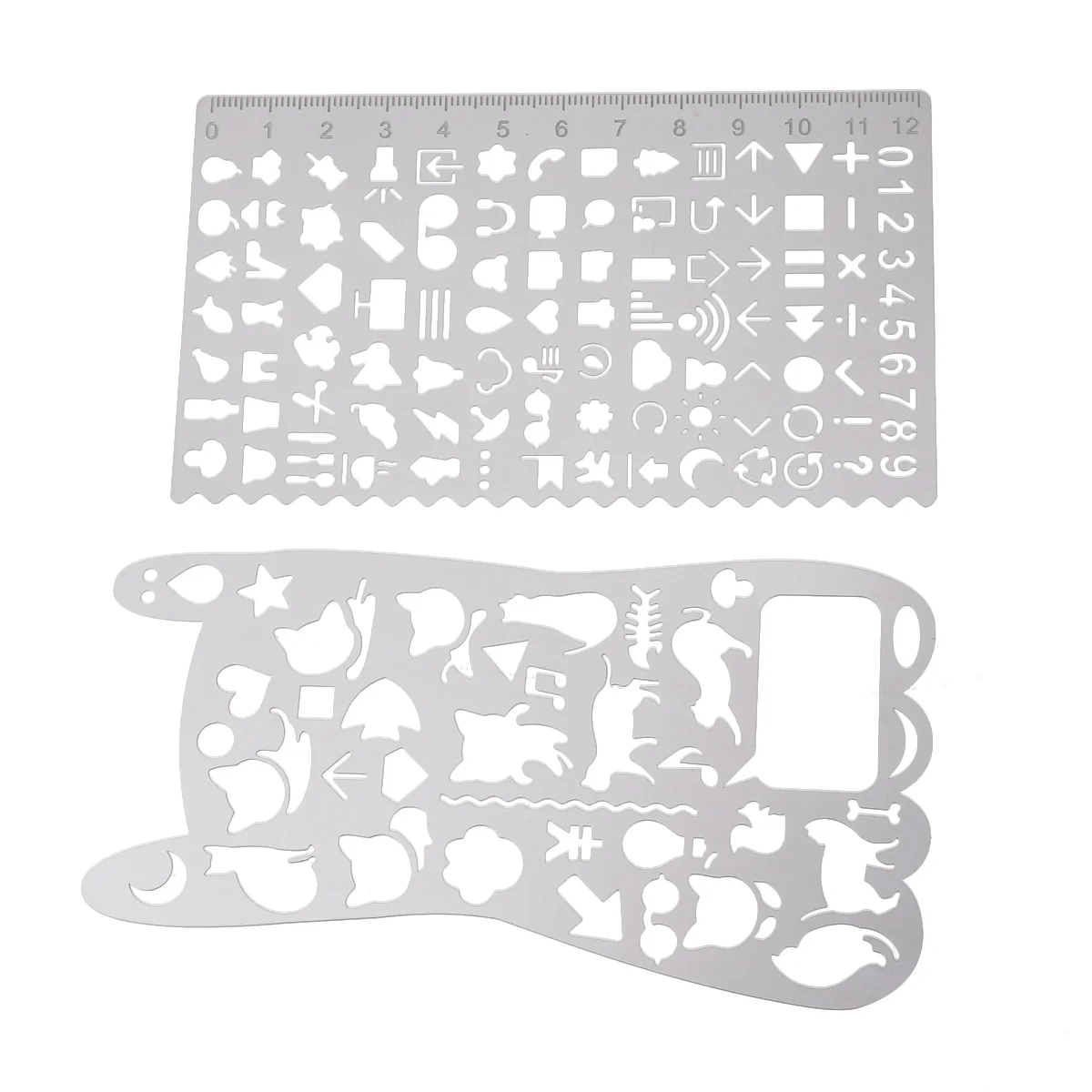 2pcs Drawing Painting Stencils Various Shaped Hollow Painting Templates for Scrapbooking School Projects