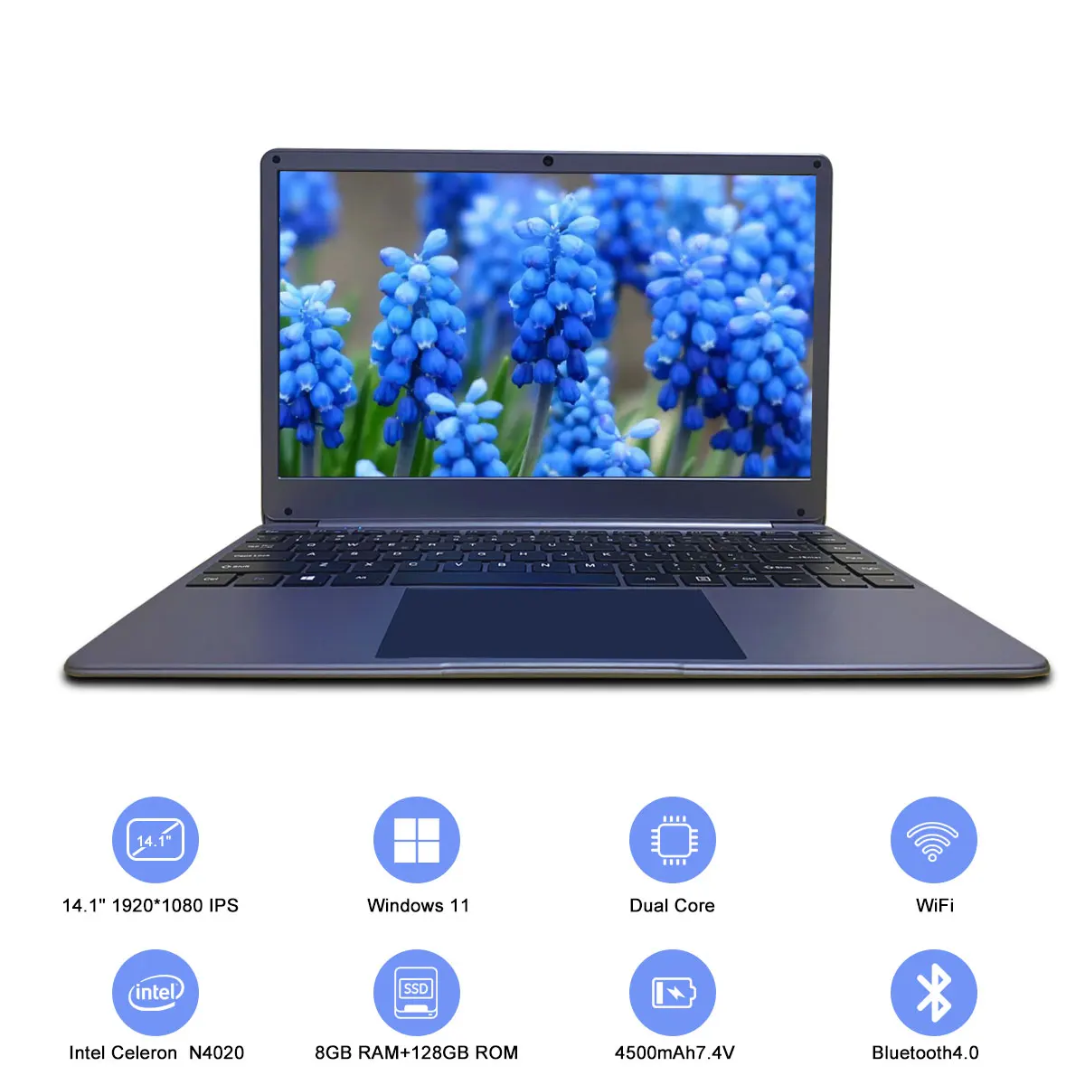 Crelander 14 Inch Laptop Intel Celeron N4020 Ips Scherm 8Gb Ram 128Gb Ssd Windows 11 Notebook 5G Wifi Mini Pc Laptops Computer