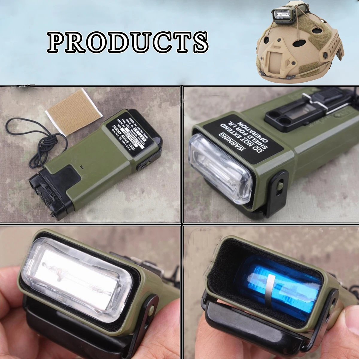 Tactical Airsoft MS2000 Strobe Helmet Light Distress Marker Functional Security Rescue Light for Hunting Outdoor Signal Light