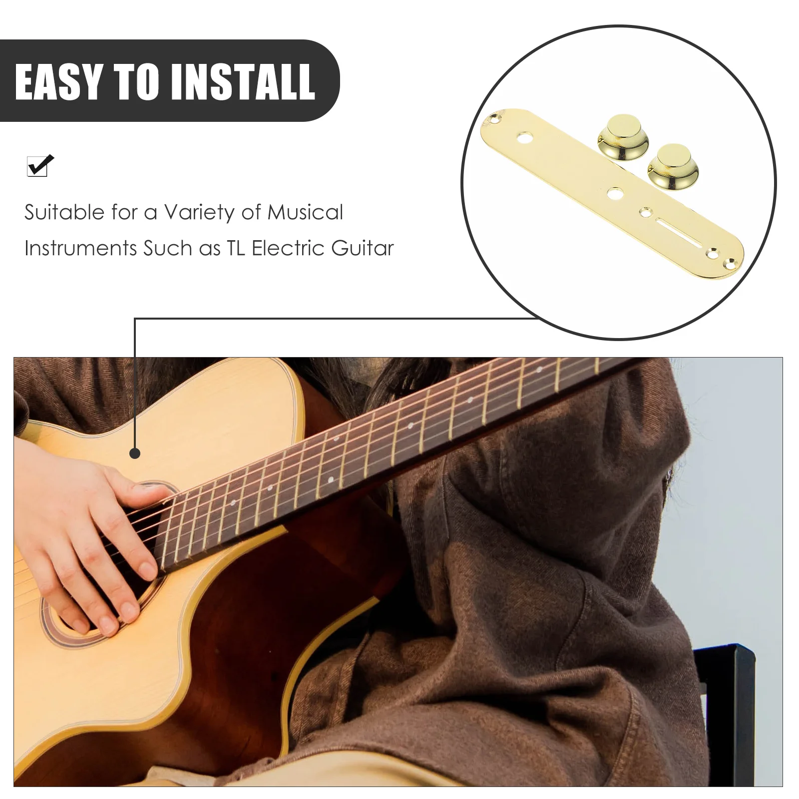 

Electric Guitar Knob Control Potentiometer Volume Tone UFO and Knobs Cap Metal Caps