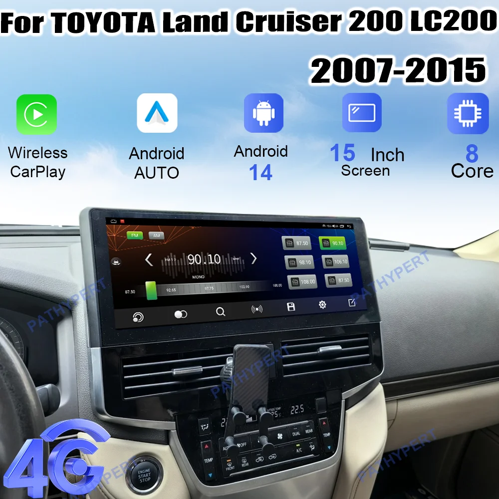 Android 14 CarPlay, Huawei HiCar Yilian For TOYOTA Land Cruiser 200 LC200 2007-2015 15