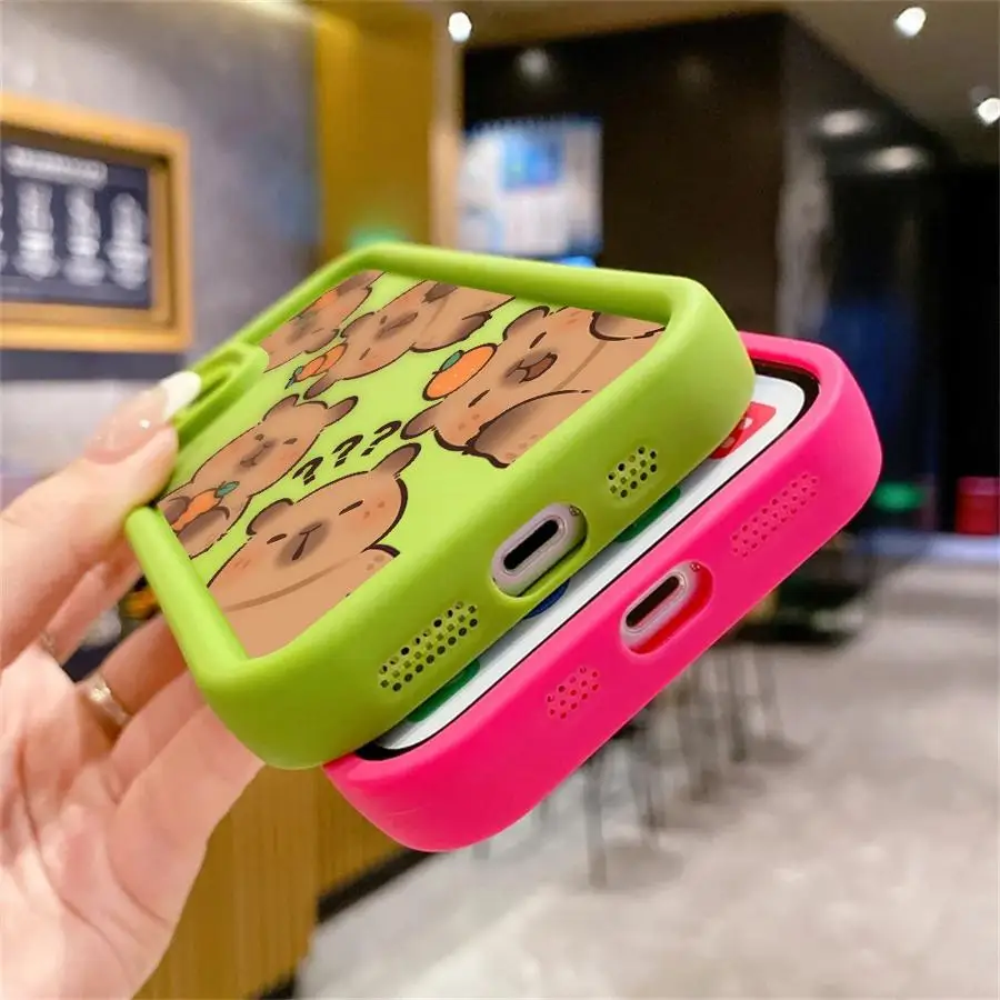 Cartoon Cute Capybara Phone Case for iPhone 11 12 Pro Max 13 Plus 12 11 Pro 13 Mini XS Max X XR 7 8 Plus Soft TPU