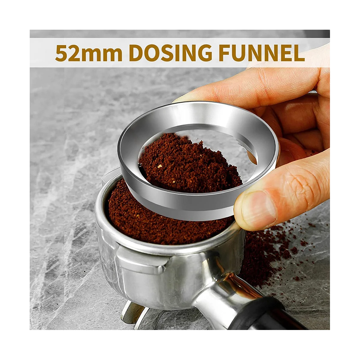 ที่กดกาแฟและเครื่องกระจายผงกาแฟขนาด 51 มม., ชุดกรวยตวงเอสเพรสโซ่สแตนเลสขนาด 51 มม., ตัวปรับระดับกาแฟแบบสองหัว-HIM