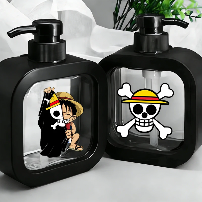 

300ML One Piece Luffy Transparent Soap Dispensers Refillable Portable Empty Bottle Shower Gel Detergent Dispensing Bottle Gift