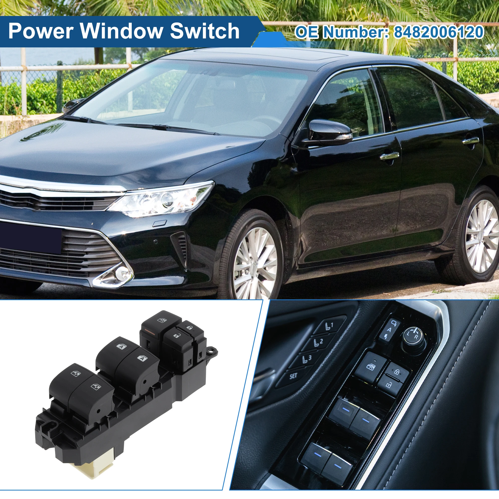 

UXCELL передний левый переключатель стеклоподъемника со стороны водителя для Toyota Camry 2,5 л No 8482006120