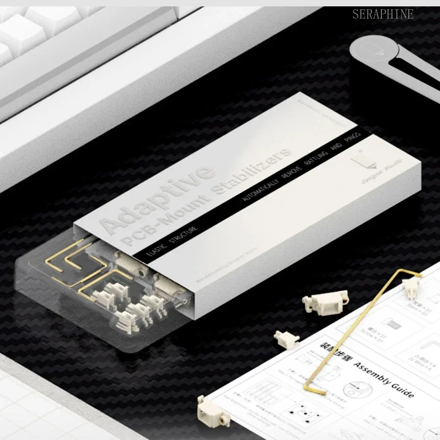 Designer Studio PCB Screw in Stabilizer for Mechanical Keyboard 4x2u 6.25u 7u Black Translucent White Game PC