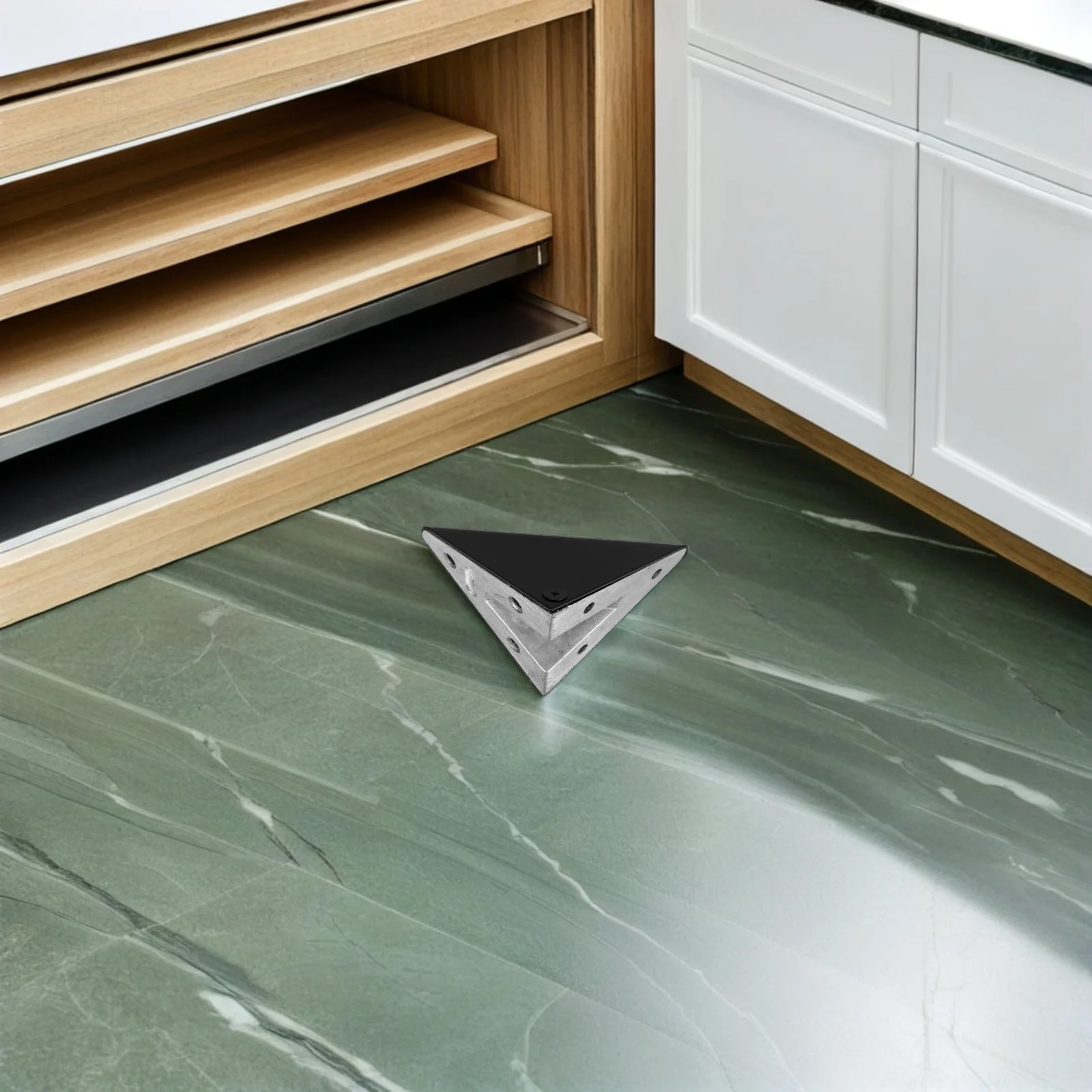 

2Pcs Triangle Shelf Brackets Heavy Duty Floating Shelf Bracket Black Metal Corner Brace for Living Room Bedroom 65x65x54mm