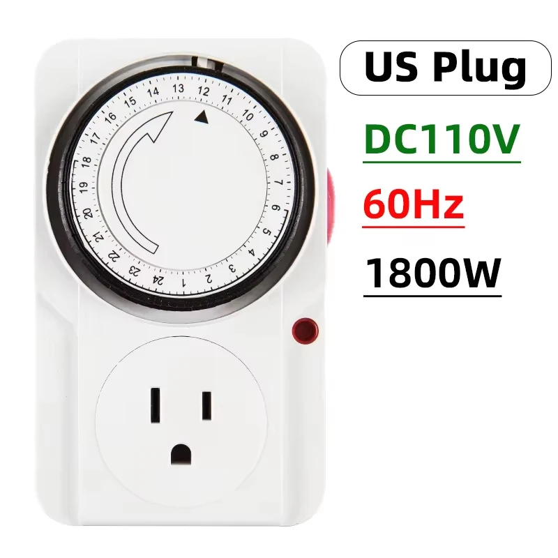 24 Hour Cyclic Timer Switch EU/US/UK Plug Timing Socket Programmable Mechanical Timer Auto Shutdown with Overload Protection image 4