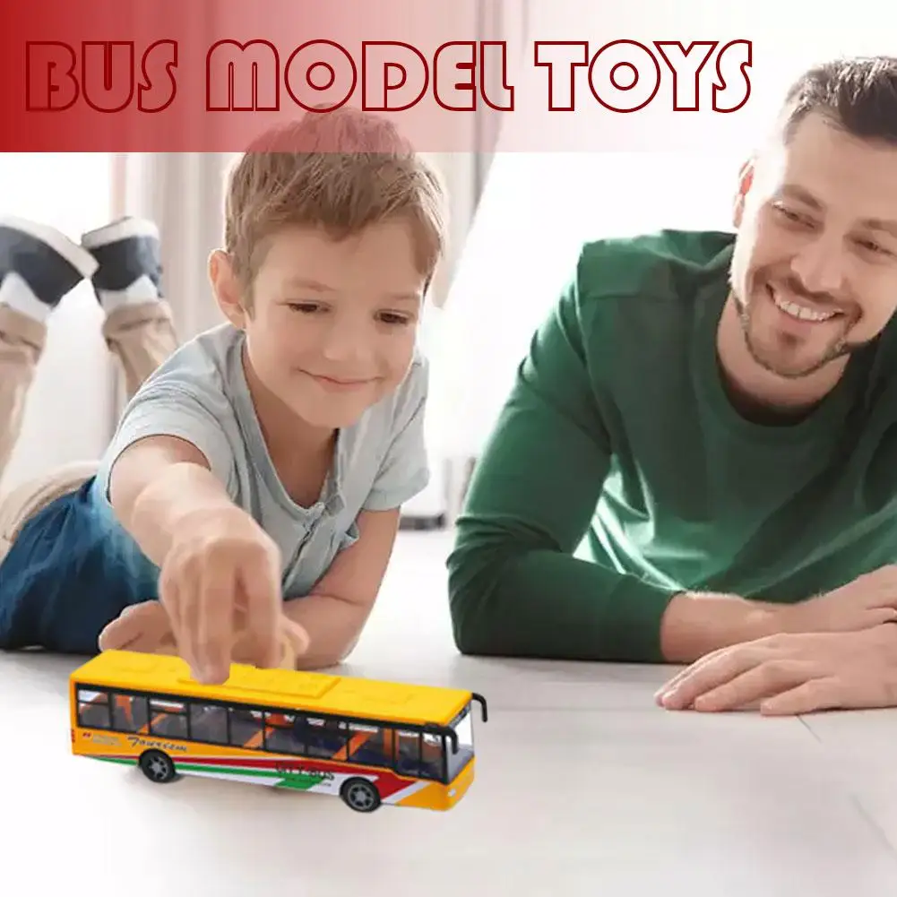 Alloy Simulation Toy Car Model Diecast Plastic Pull-back Bus Inertia Car Car City Bus Abs Car Model Toys Gifts For O6x8