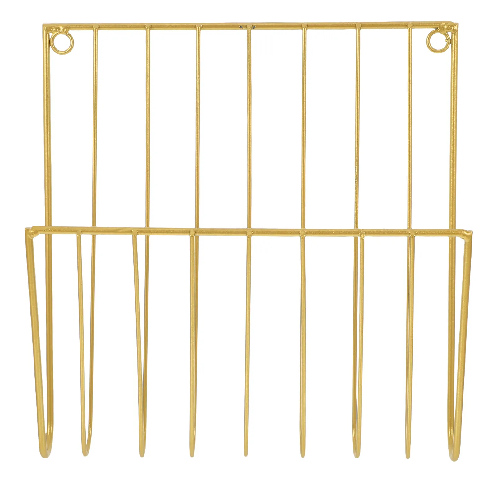 Wall Mounted Magazine Rack Metal Mail Document Organizer with Sleek Electroplated Finish for Home Office