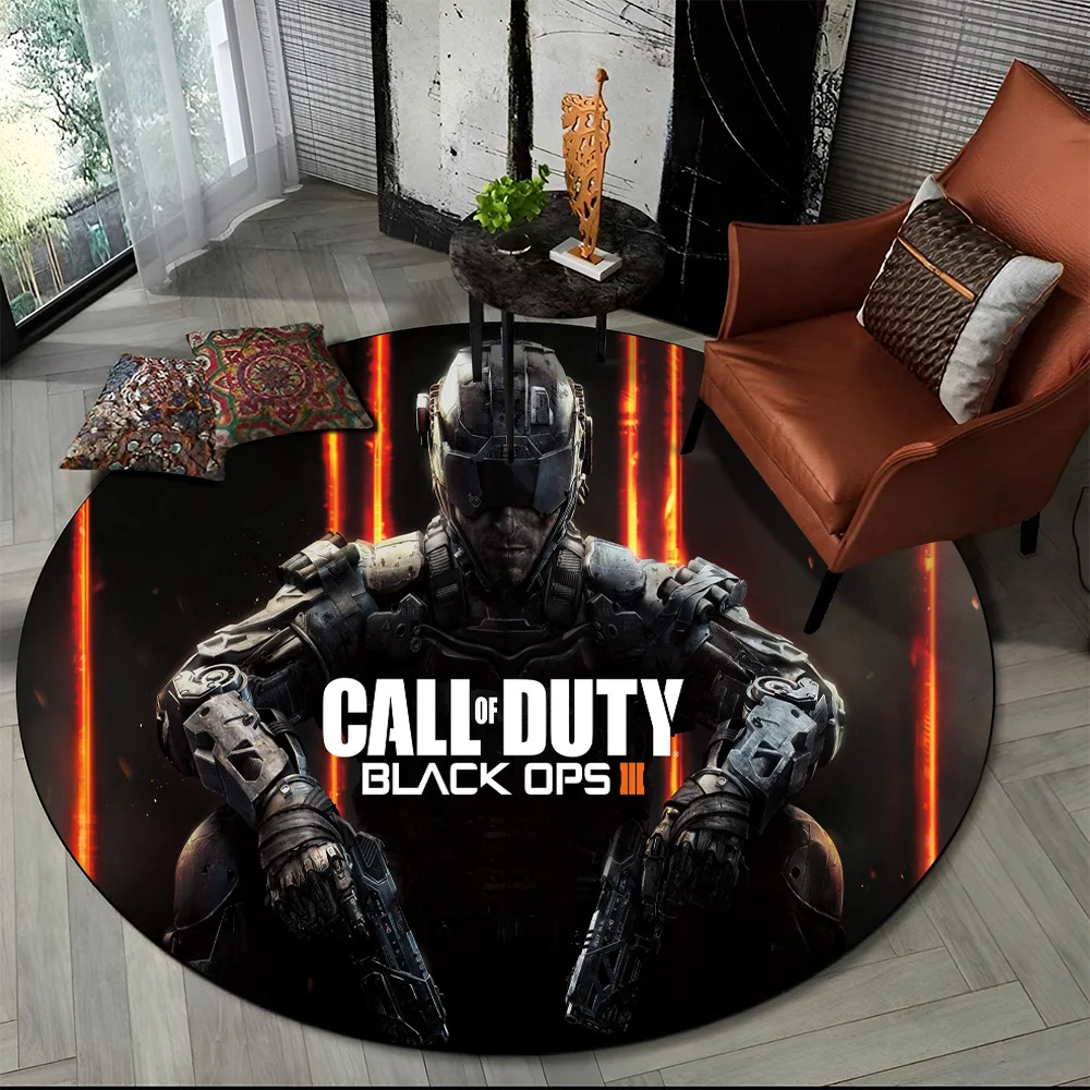 

COD, Call of Duty Game ,Gamer Round Area Rug,Circle Carpet Rug for Living Room Children's Bedroom Sofa Decor,Non-slip Floor Mat