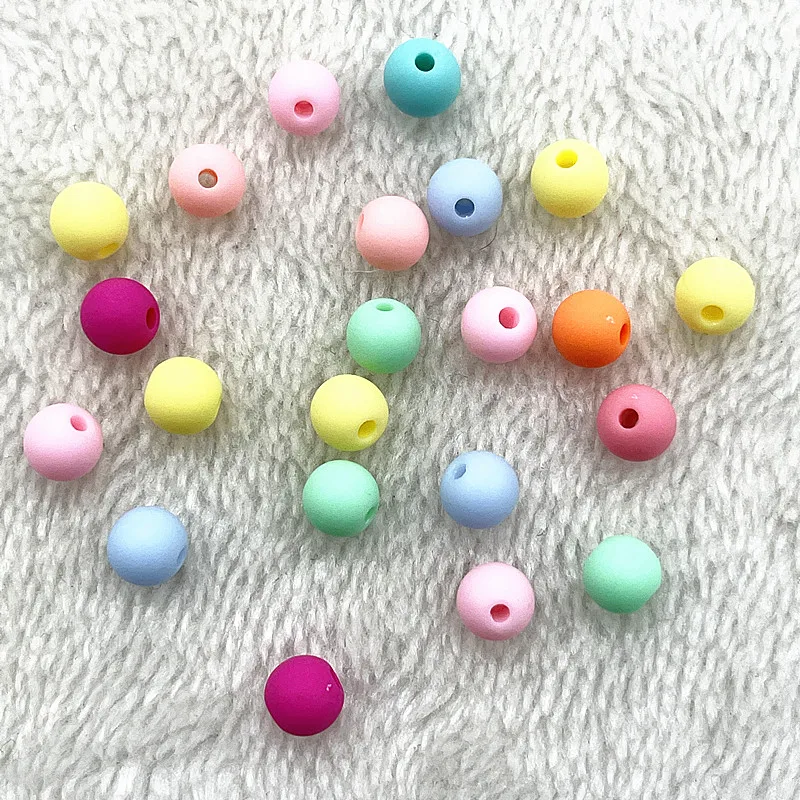 New 8mm 10mm Round Acrylic Matte Beads Loose Spacer Beads for Jewelry Making DIY Handmade Bracelets Accessory