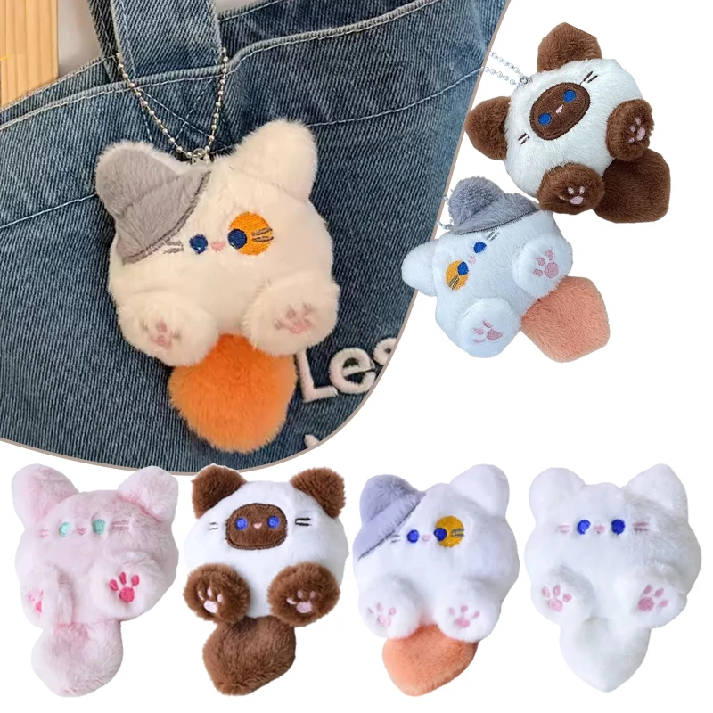 

Cartoon Long Tail Cat Keychain Teenage Girl Backpack Decoration Cute Plush Doll Pendant Kids Birthday Holiday Gift