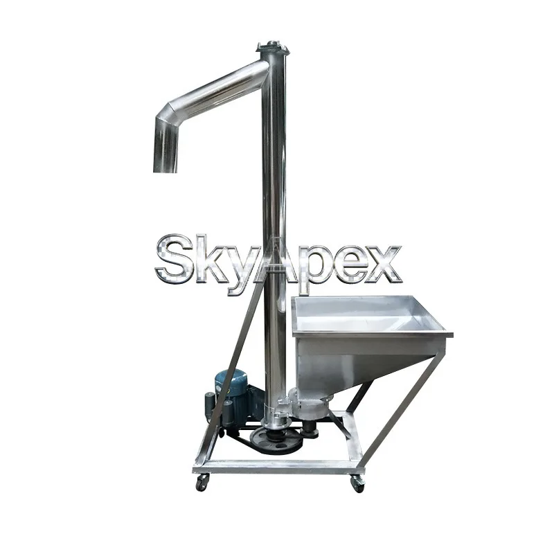 Stainless Steel Mobile Screw Conveyor Auger Feeder Powder Particle Plastic Lifting Transport Handling Equipment