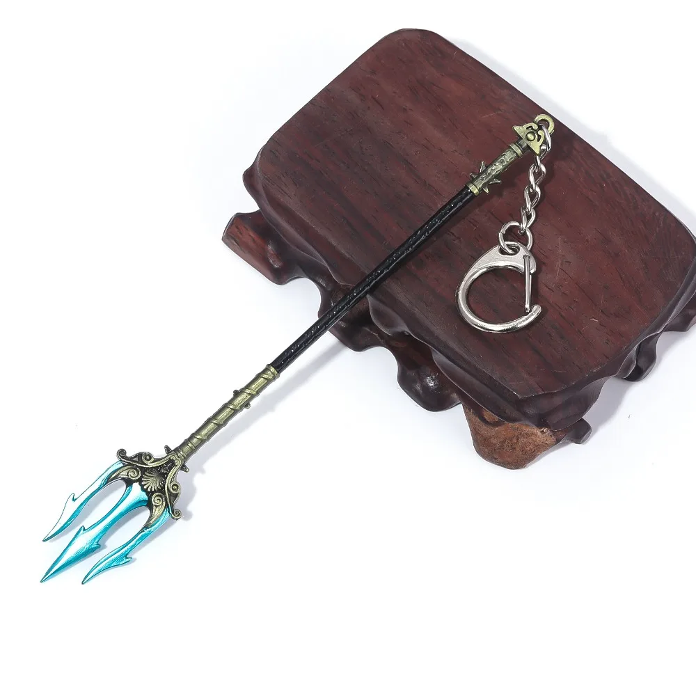 Game God of War: Ragnarok Poseidon Trident Model Keychain Hanging Pendant Weapon Backpack Car Decorative Accessories Gifts