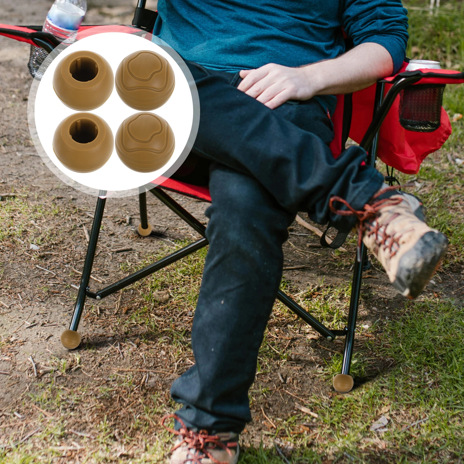 

4Pcs Outdoor Moon Chair Anti Sink Silicone Base Pads Stable Chair Leg Protectors for Camping Hiking