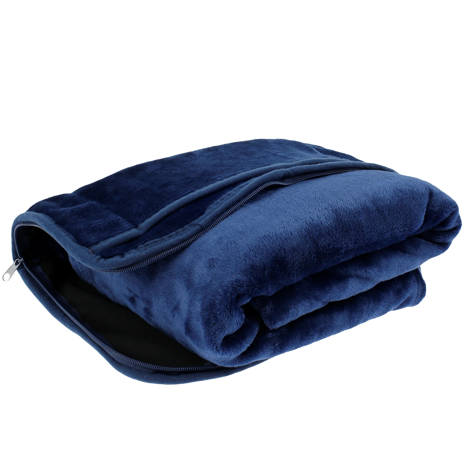 ZHYUAN Coussin Voyage 2-en-1 + Couverture Avion – Flanelle Grise 60x50 Pouces – Masque Yeux & Bouchons Oreilles Inclus