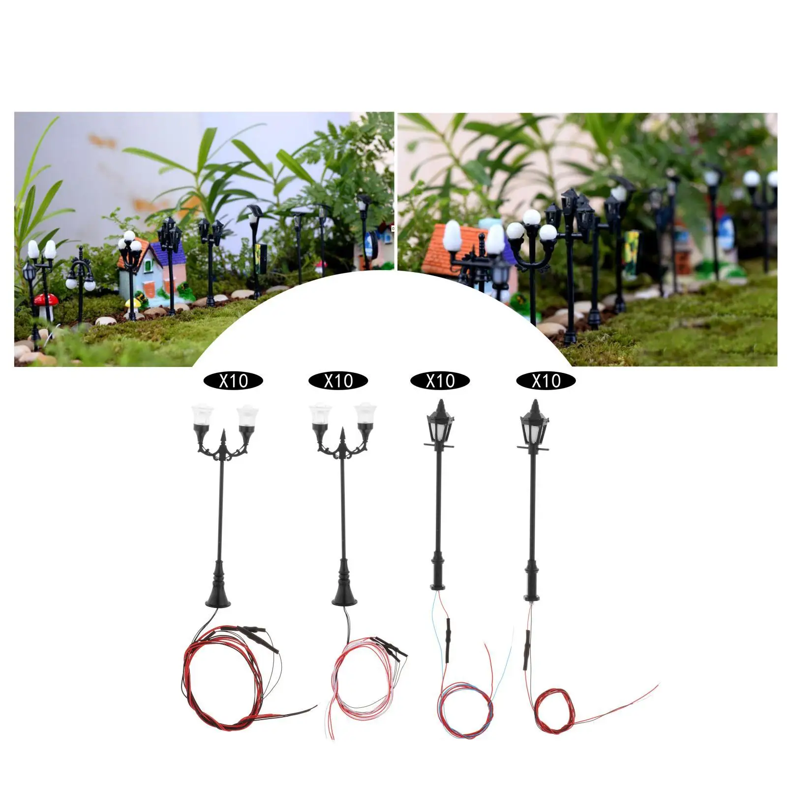 

10pcs Railroad Train Model Floor Lamp Street Lights HO Scale LEDs Street Light Landscape Railroad Lamp Accessories