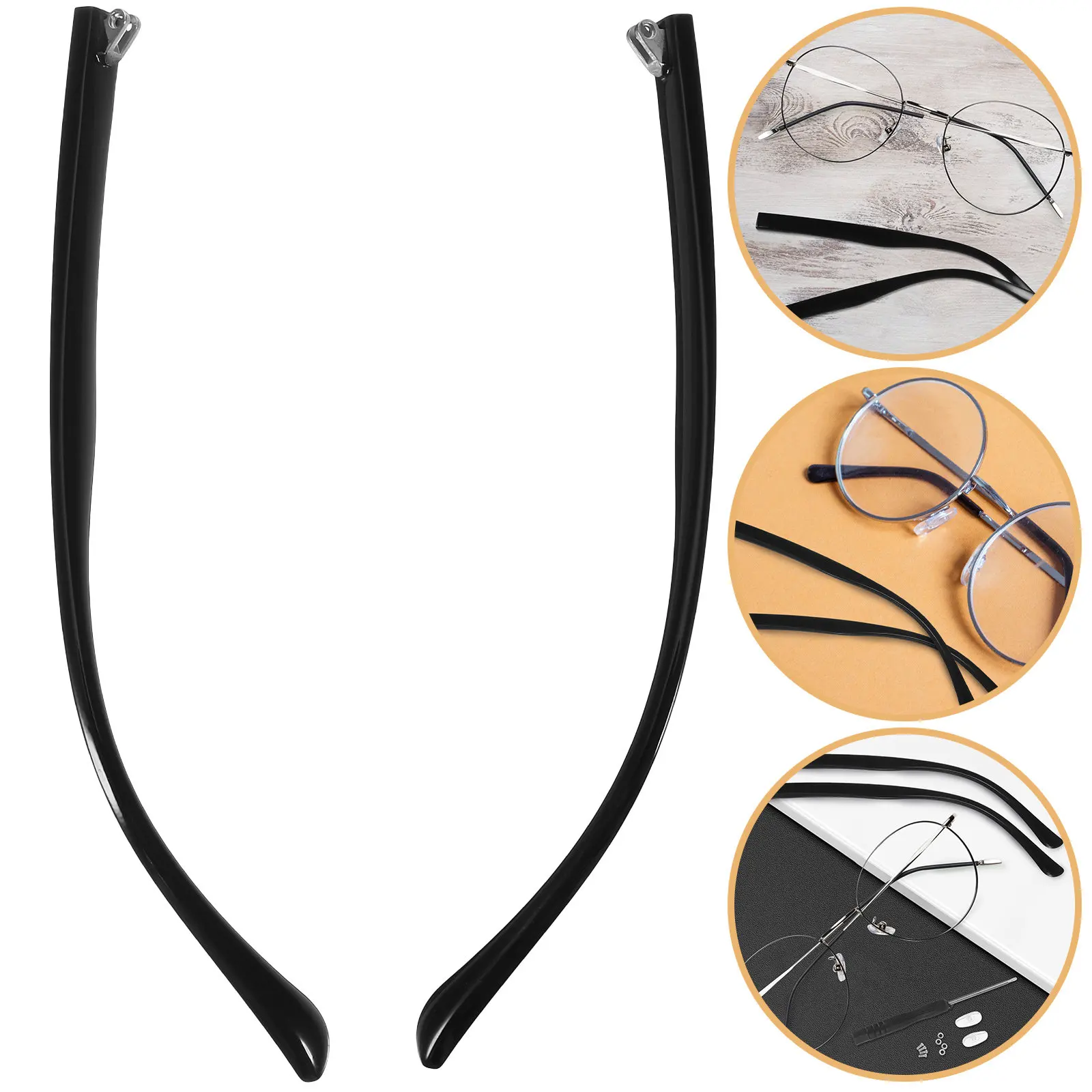 

1Pair Universal Metal Eyeglasses Arms Replacement Temple for Glasses Sunglasses Repair Kit Easy Install Comfort Fit