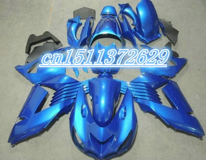 Dor-100% fit for Kawasaki 2006-2011 ZX-14R fairings Ninja 06 07 08 09 00 11 ZX14 beautiful sky blue gray fairing set D injection