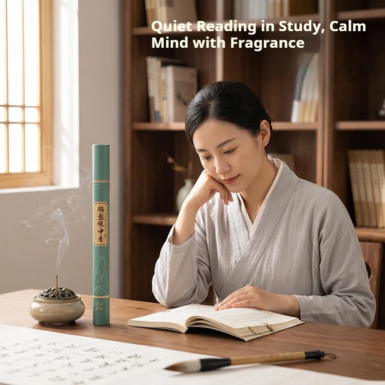 Three Types of Oriental Elegant Incense Sticks: Goose Pear Tent Incense, Australian Sandalwood, Jiangnan Osmanthus Indoor Incense. New Chinese-Style, Vintage High-End Packaging in a Cylinder, Suitable for Personal Use