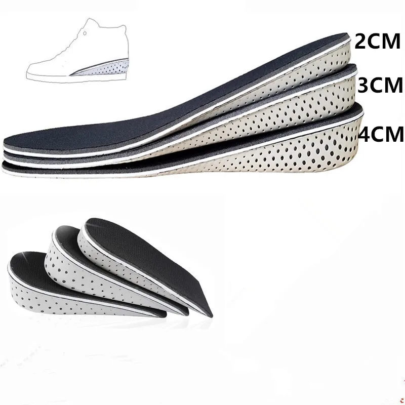 ZK50 1 Pair Insoles Breathable Half Insole Heighten Heel Insert Sports Shoes Pad Cushion Unisex 2-4cm Height Increase Insoles