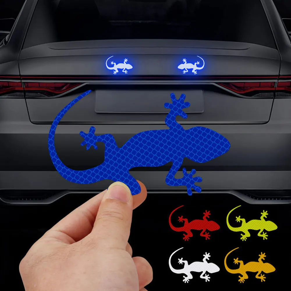 

1Pair Car Reflective Sticker Safety Warning Mark Auto Exterior Accessories Night Driving Warning Gecko Strip Light Reflector