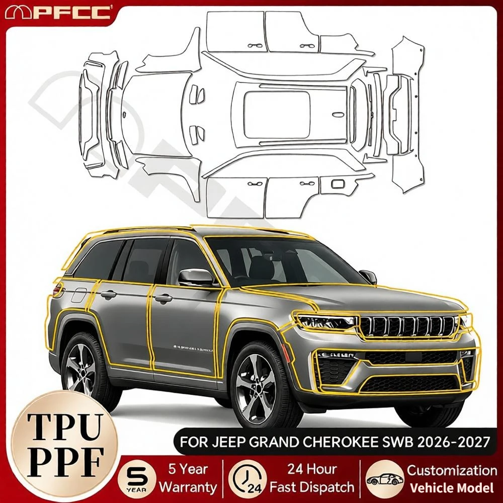 For Jeep Grand Cherokee SWB 2026 2027 TPU Precut Paint Protection Film Self-healing Anti-scratch PPF Car Clear Bra Anti-UV Kit