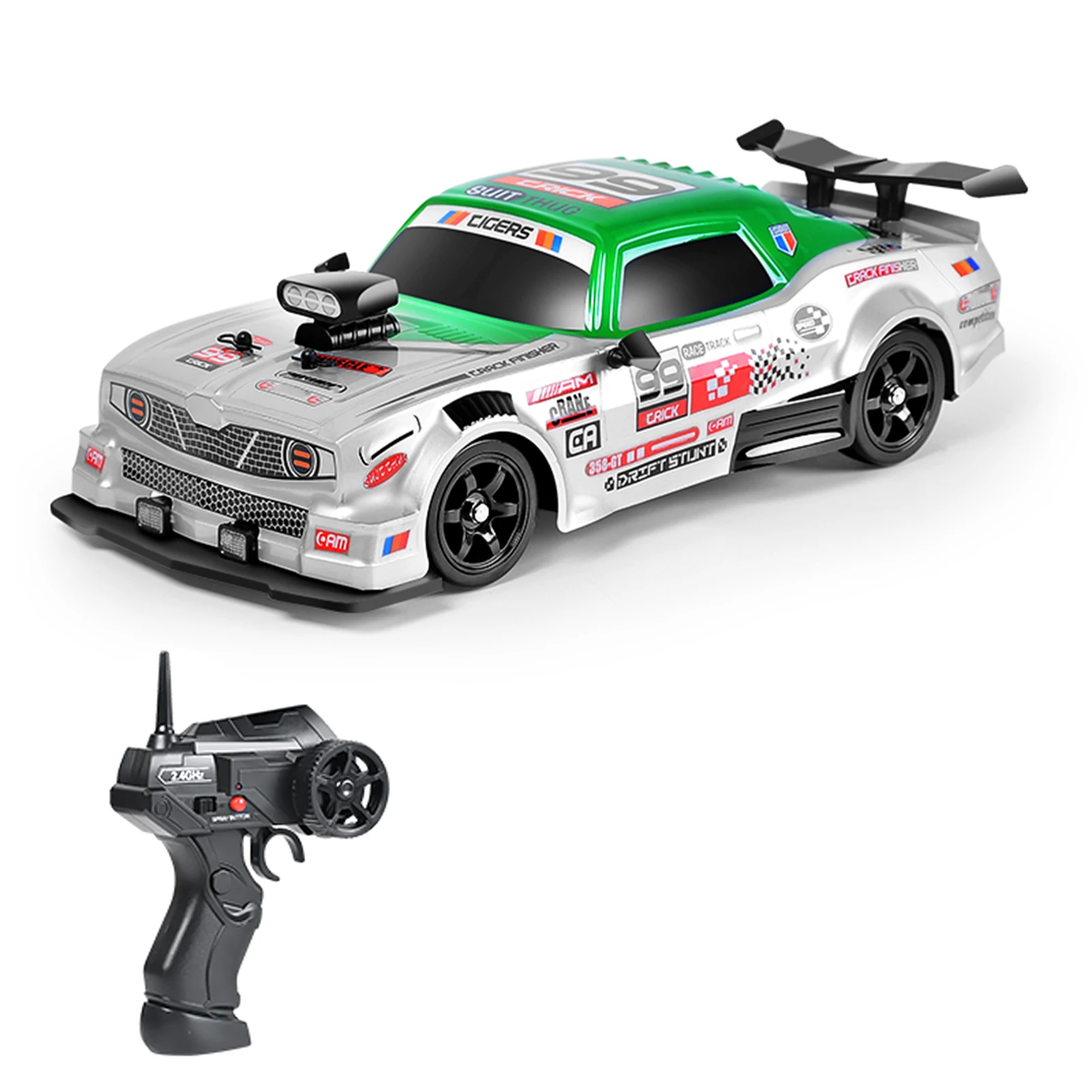 Remote Control Drift Car 1/16 Remote Control Spray Car 2.4GHz 4WD Remote Control Race Car Kids Gift for Kids Boys Girls with LED