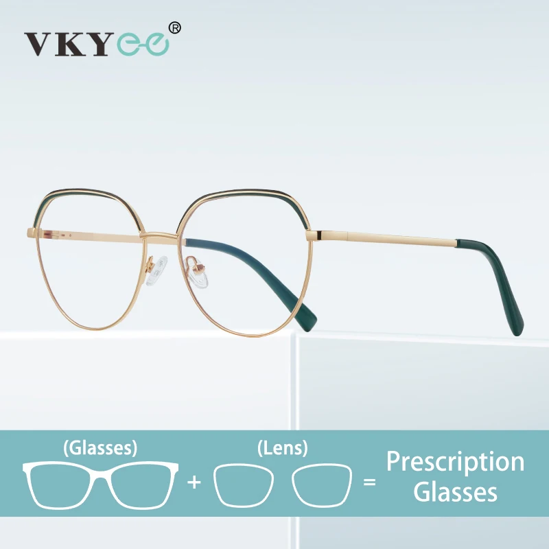 VICKY New Personalized Geometric Frame Design Progressive Photochromic Anti-blue Light Glasses Customizable Prescription PFD3098