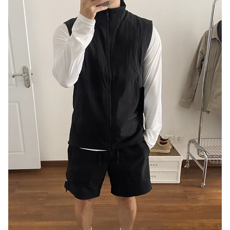 

Outdoor Sports Leisure Windproof Water-resistant Tech Cotton Vest Jaet Trendy Youth ular Loose Fit Zipper Closure ...