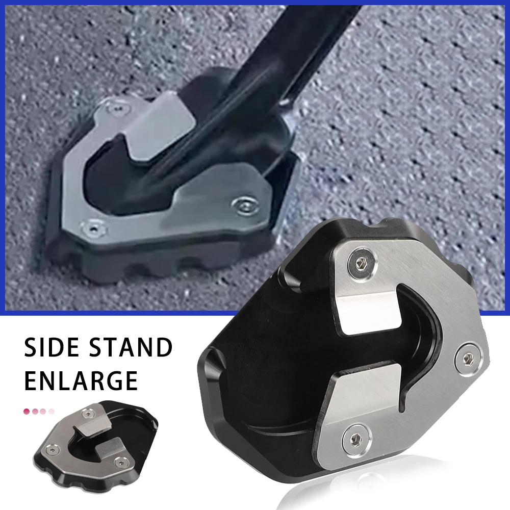 CNC Aluminum Side Stand Pad Plate Kickstand Enlarger Support Extension For 1290 Super Duke R Evo 2019 2020 2021-2022-2023 2024