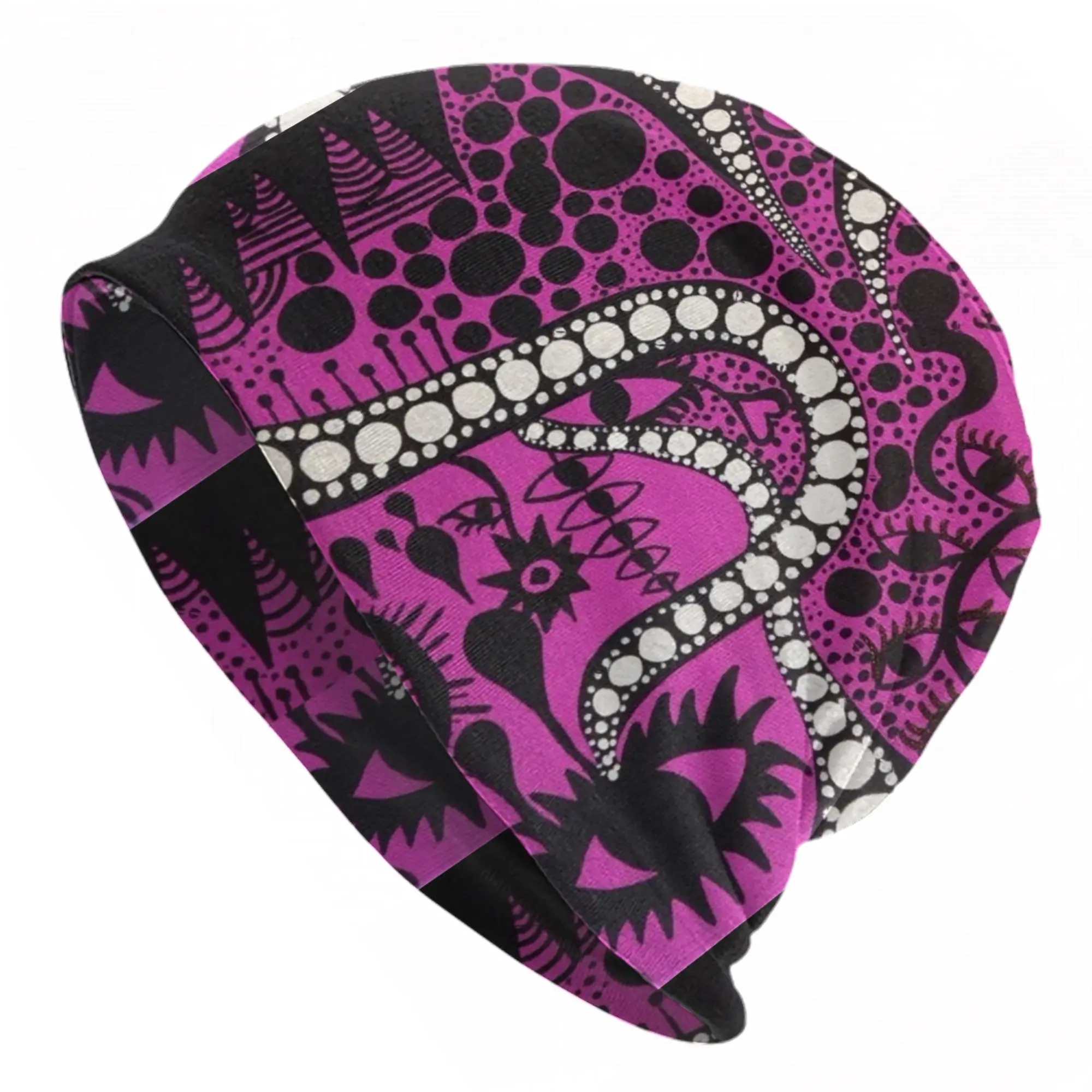 Yayoi Kusama Bonnet Hat Vintage Outdoor Violet Polka Skullies Beanies Hats Unisex Warm Dual-use Cap