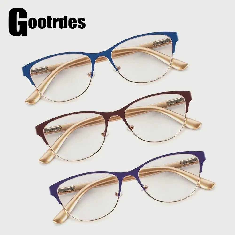 New High-definition Lens Reading Glasses Men Fashion Classic Metal Frame Presbyopia Eyeglasses Elder Diopter Eyewear +1.0~+3.5