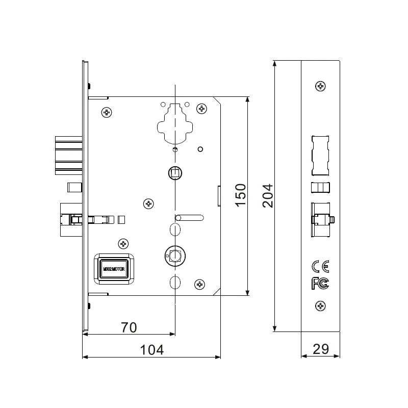 Sistema rachado do fechamento da porta do quarto do hotel do estilo rfid com chaves escondidas