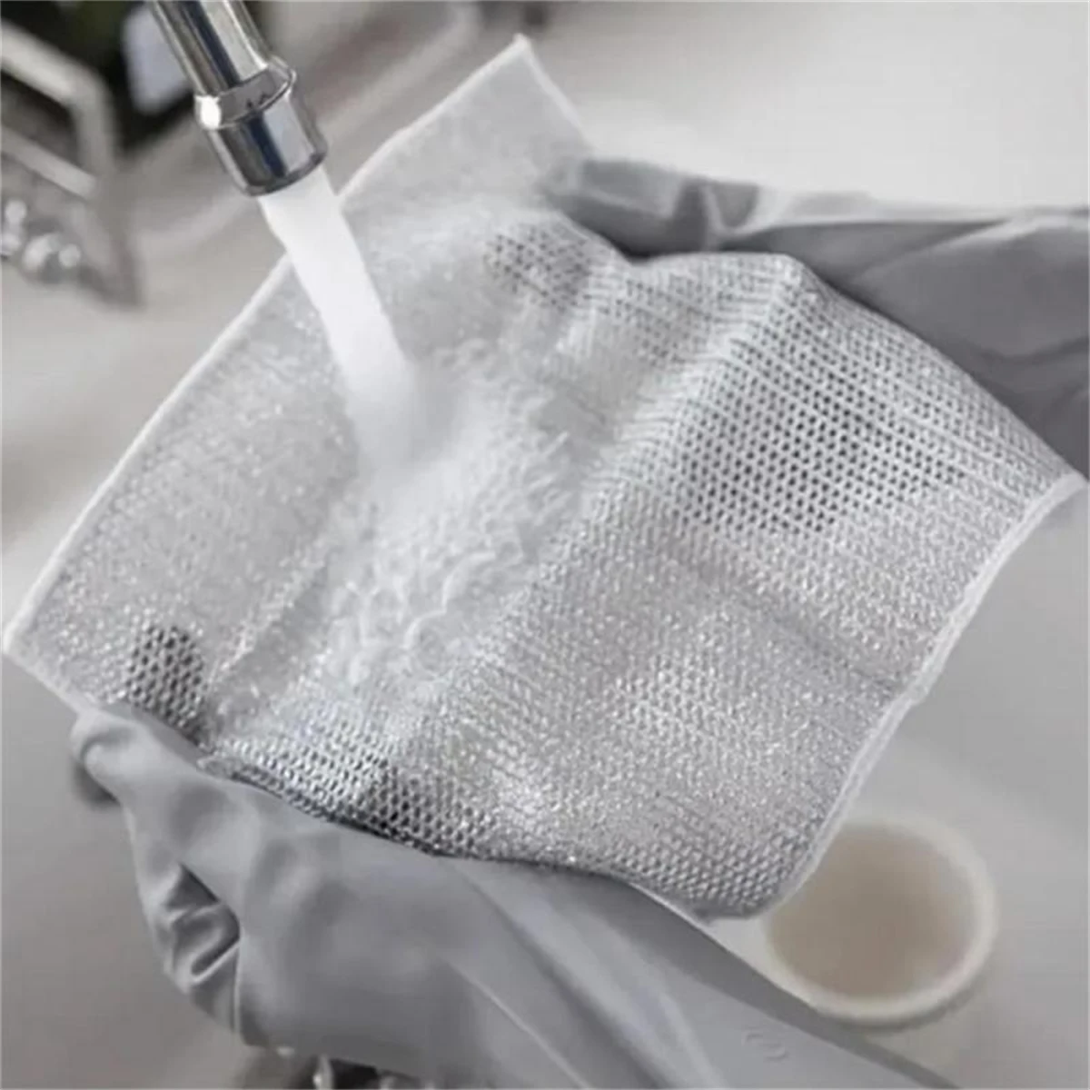 10Pcs/Lot Magic Steel Wire Cleaning Cloth Thickened Non Scratch Scrubbing Pots Pan Microwave Clean Cloths Kitchen Cleaning Tool