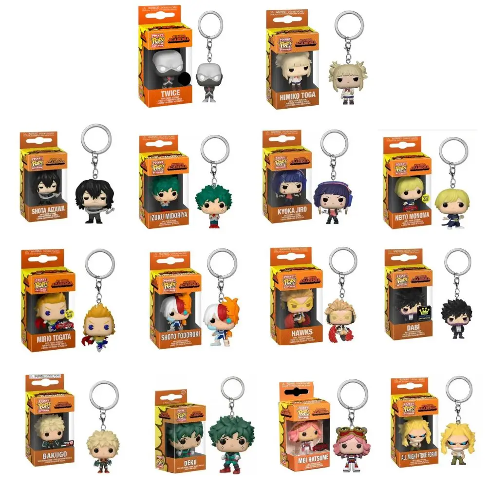 2024 New Keychain Toy Dabi Deku Hatsume Izuko Shoto Todoroki Eraserhead All Might Bakugo Shota Aizawa PVC Action Figure Toys