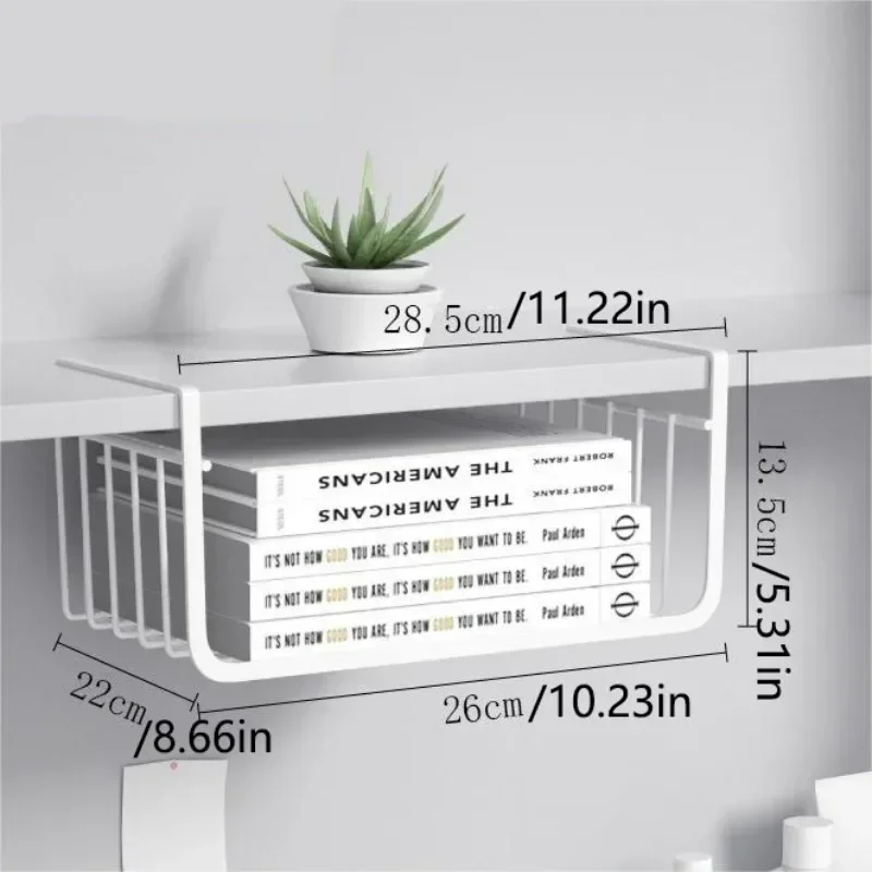 1Pc Tiered Storage Shelf Hanging Basket Organizer For Kitchen Student Dormitory Wardrobe Desk Use