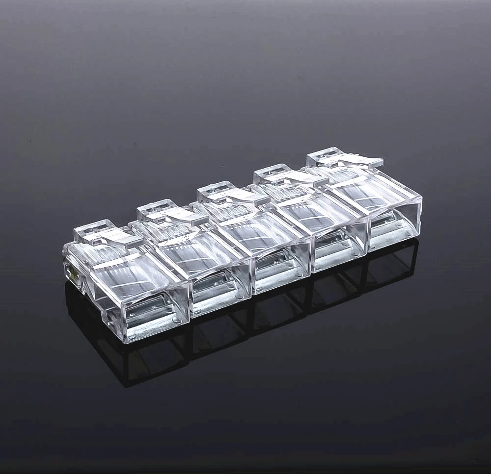 50 Uds conector Rj45 conector Cat5e red sin blindaje 8 pines modulares utp rj45 enchufes HY327