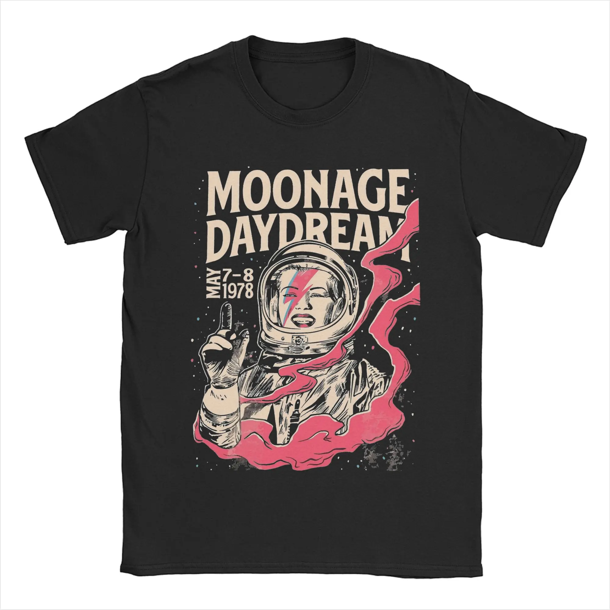 Novelty Moonage Daydream T-Shirt Men's O-neck Short Sleeve Clothes Davids Bowies 100%Cotton Summer TopsTops