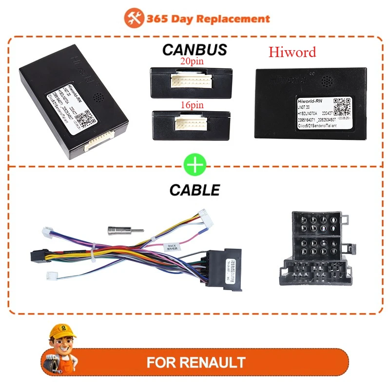 كابل CANBUS LN-XB-08+LN07.20 لحزمة Renault مناسب لخدمة الأرقام العالمية