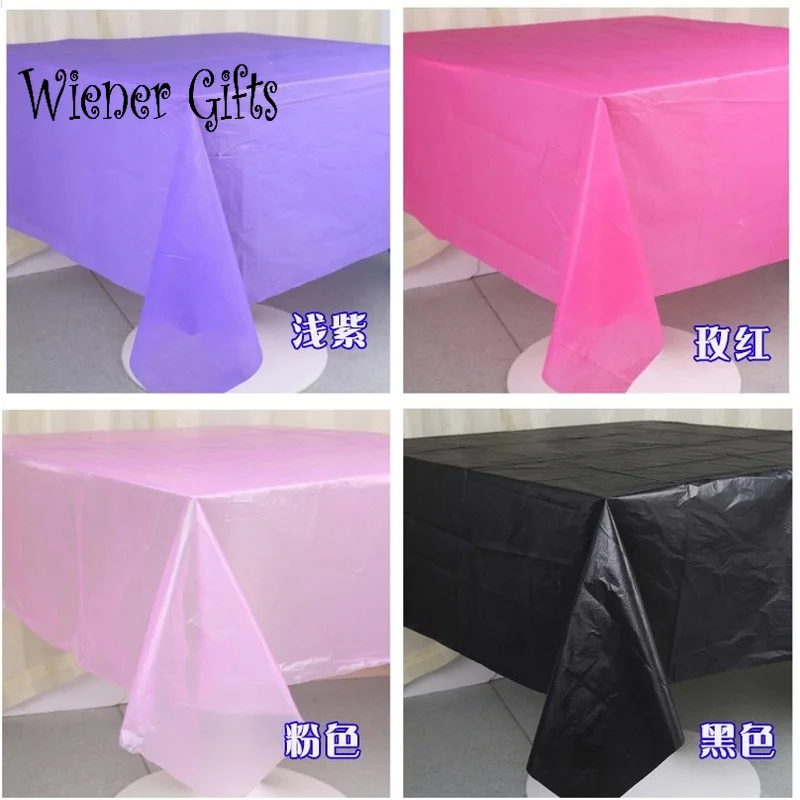 Plastic Disposable Solid Color Tablecloth Birthday Party Wedding Christmas Table Cover Wipe Covers Rectangle Desk Cloth Decor